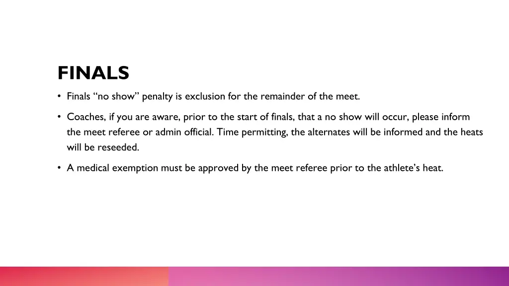 finals finals no show penalty is exclusion
