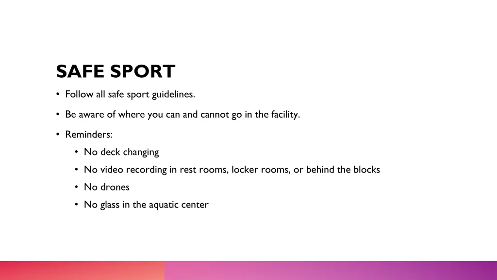 safe sport follow all safe sport guidelines