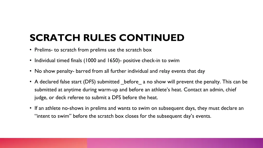 scratch rules continued prelims to scratch from