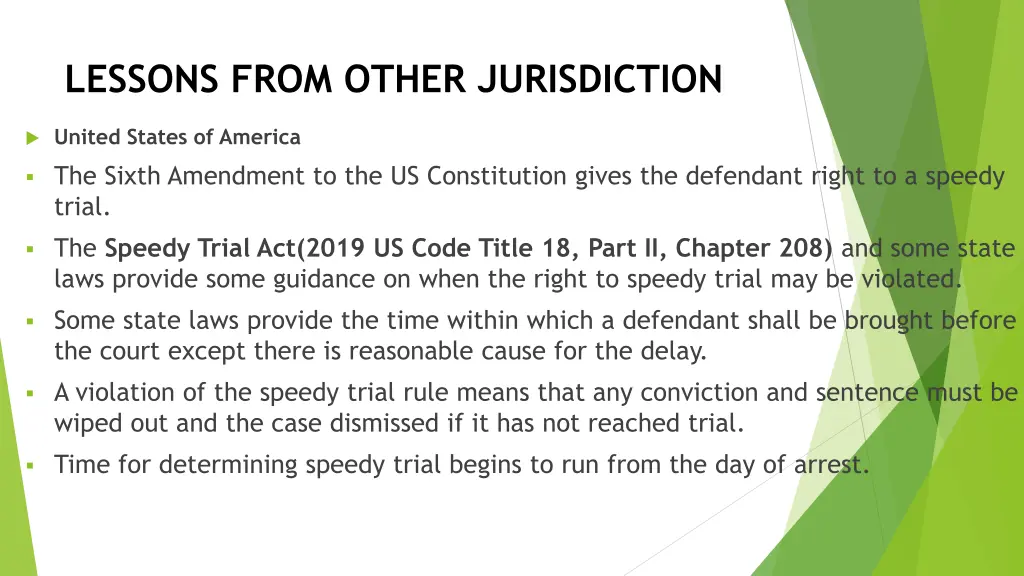 lessons from other jurisdiction