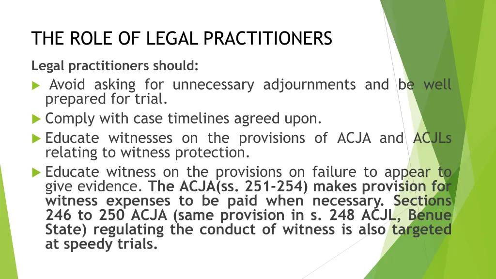 the role of legal practitioners