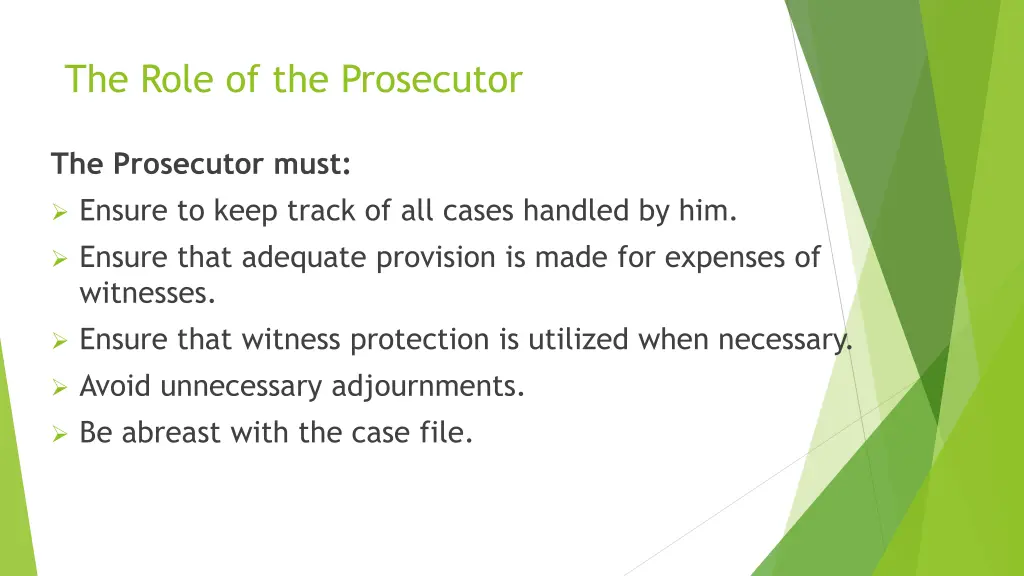 the role of the prosecutor