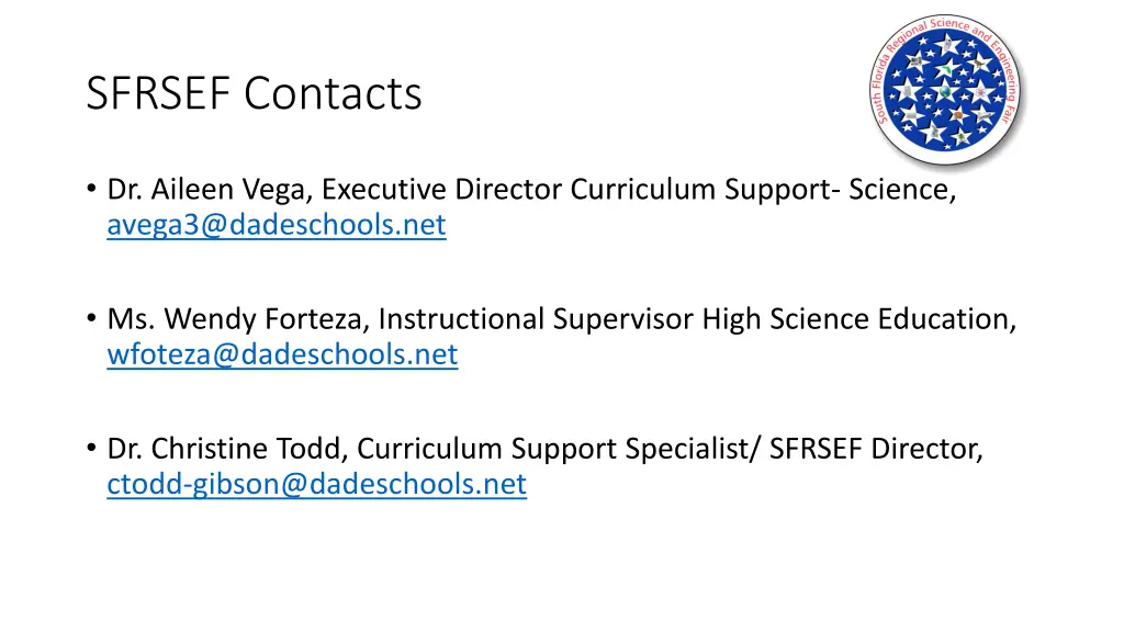 sfrsef contacts
