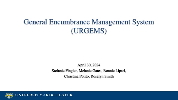 general encumbrance management system urgems