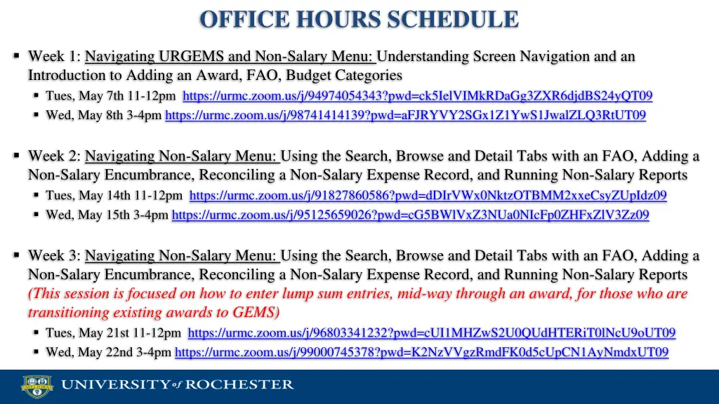 office hours schedule