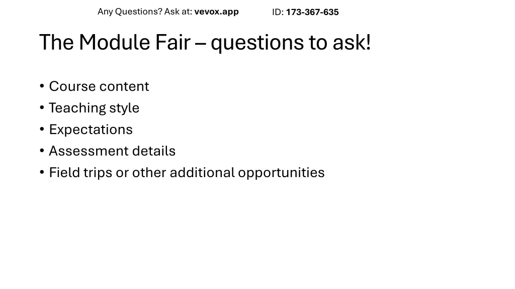 any questions ask at vevox app 11