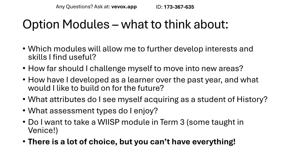 any questions ask at vevox app 4