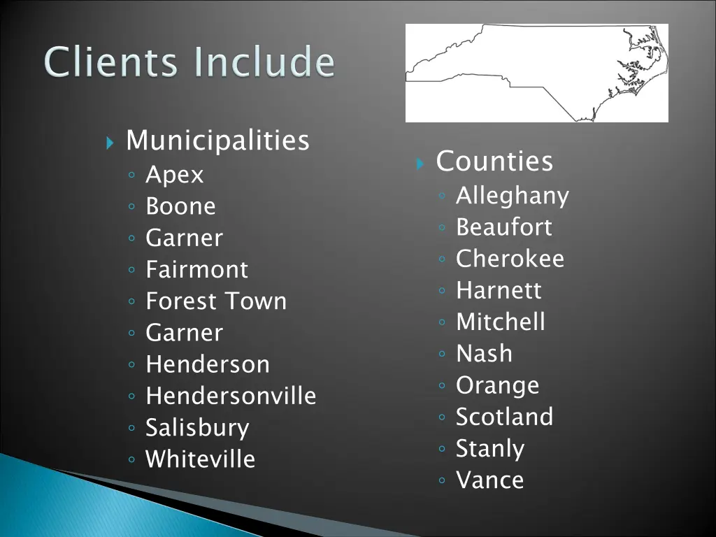municipalities apex boone garner fairmont forest