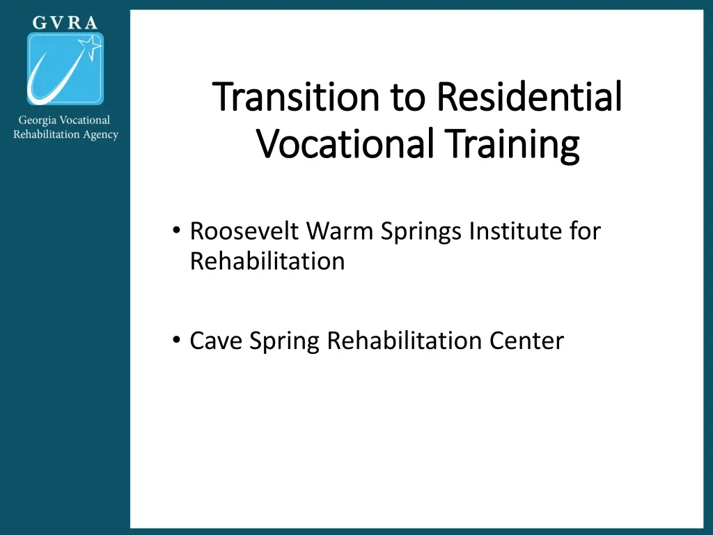 transition to residential transition