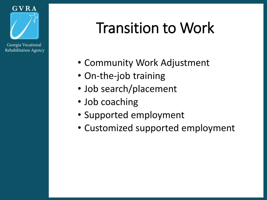 transition to work transition to work