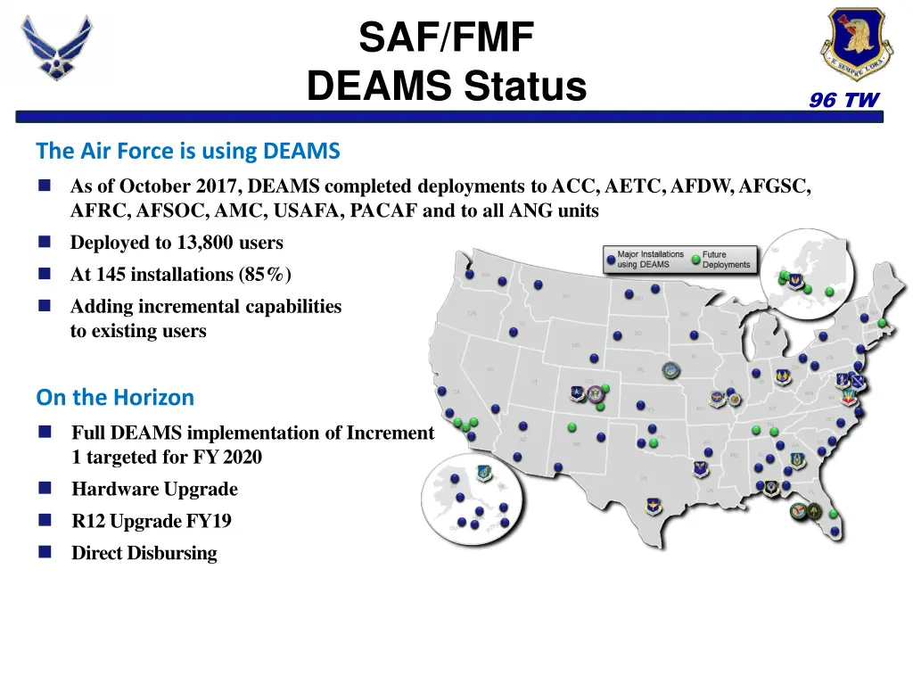 saf fmf deams status
