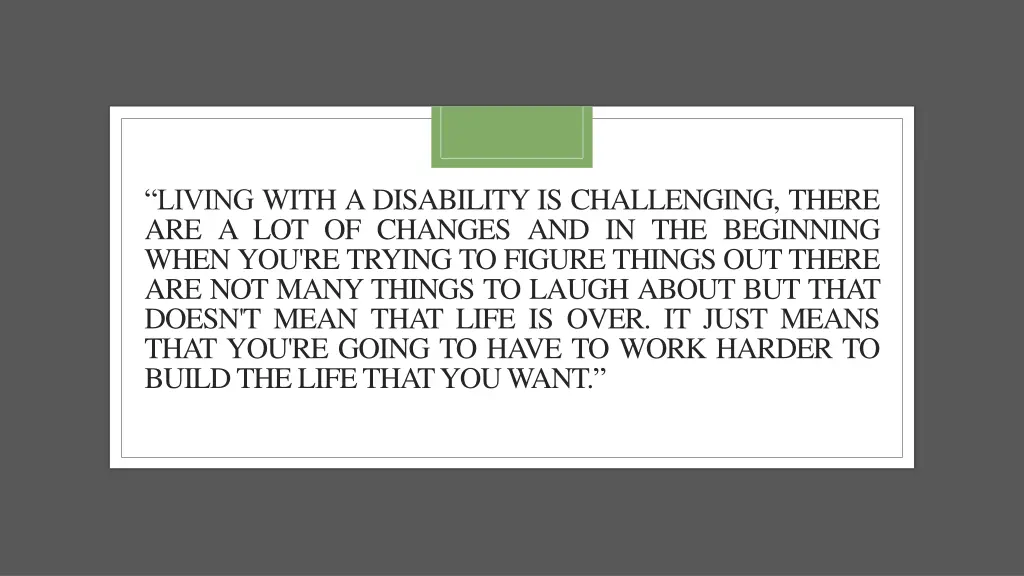 living with a disability is challenging there