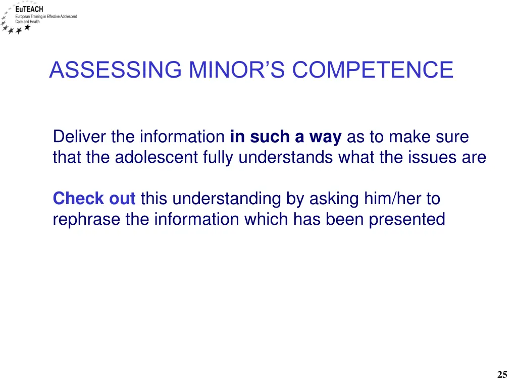 assessing minor s competence