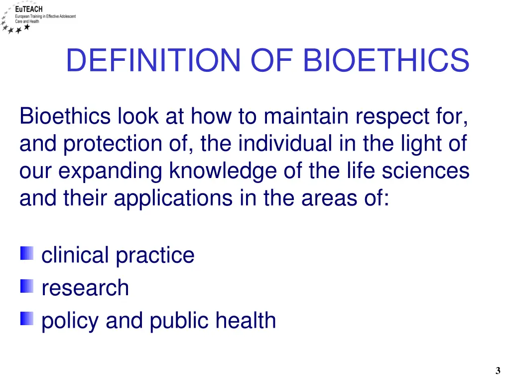 definition of bioethics