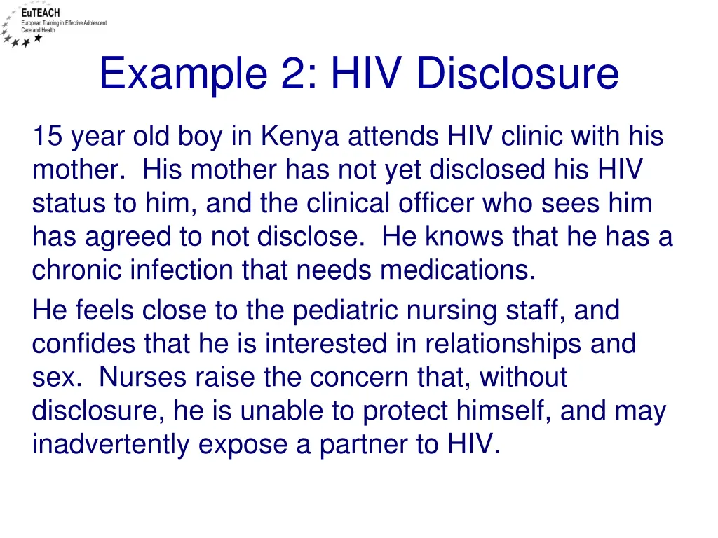 example 2 hiv disclosure