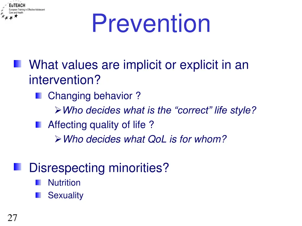 prevention