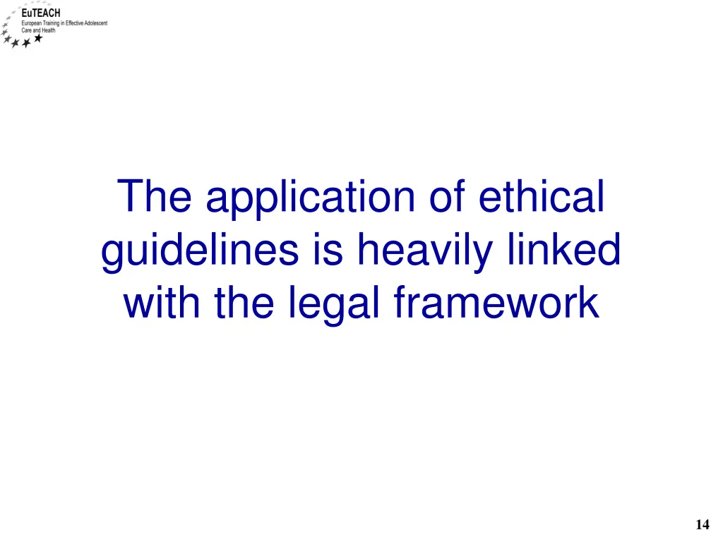 the application of ethical guidelines is heavily