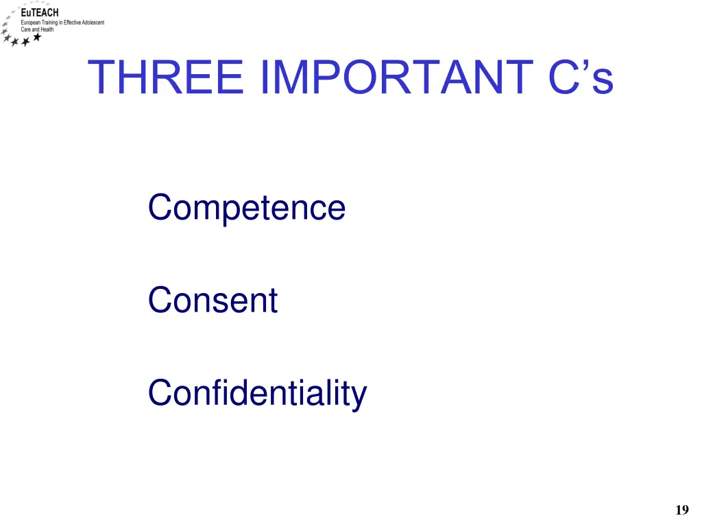 three important c s