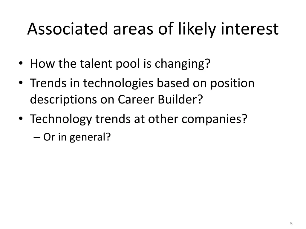 associated areas of likely interest