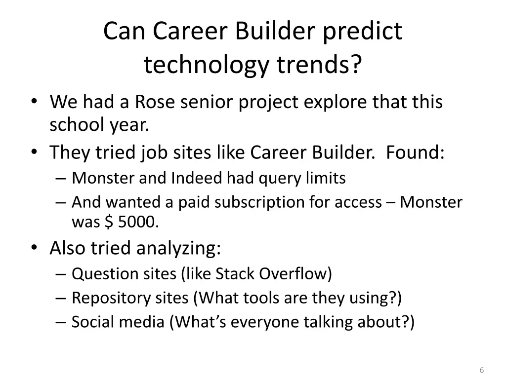 can career builder predict technology trends