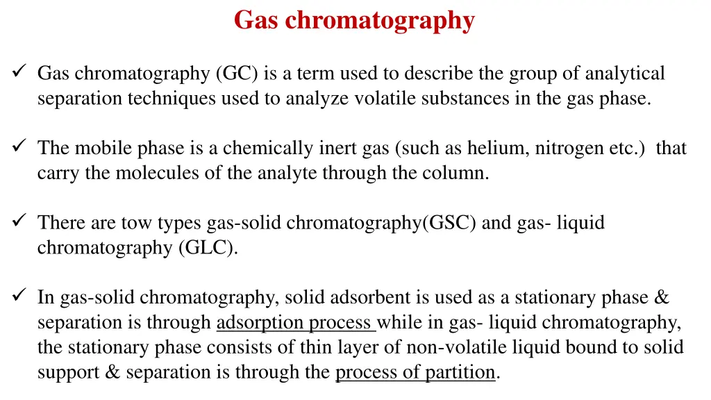 gas chromatography