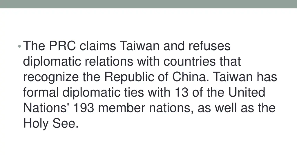 the prc claims taiwan and refuses diplomatic