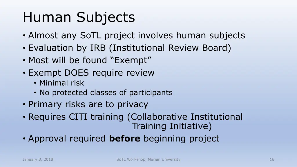 human subjects