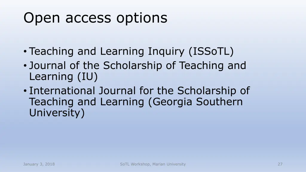 open access options