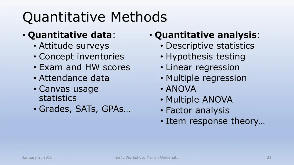 quantitative methods