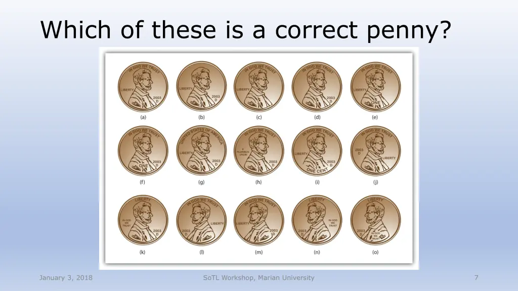 which of these is a correct penny