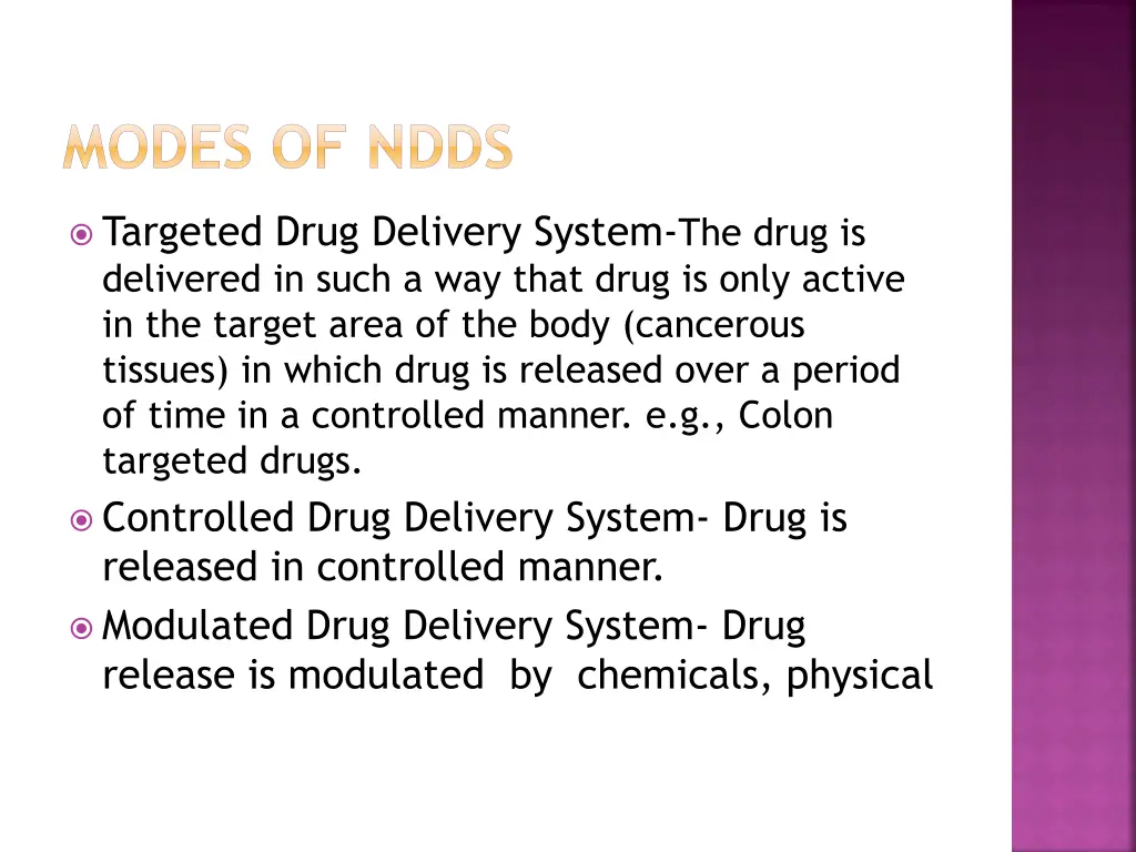 modes of ndds