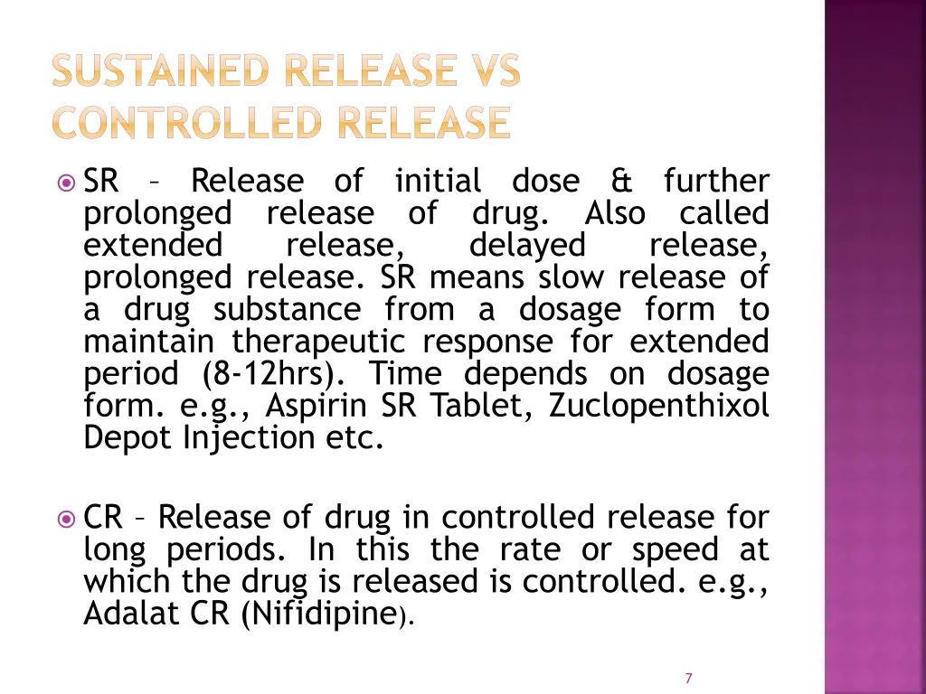 sustained release vs controlled release