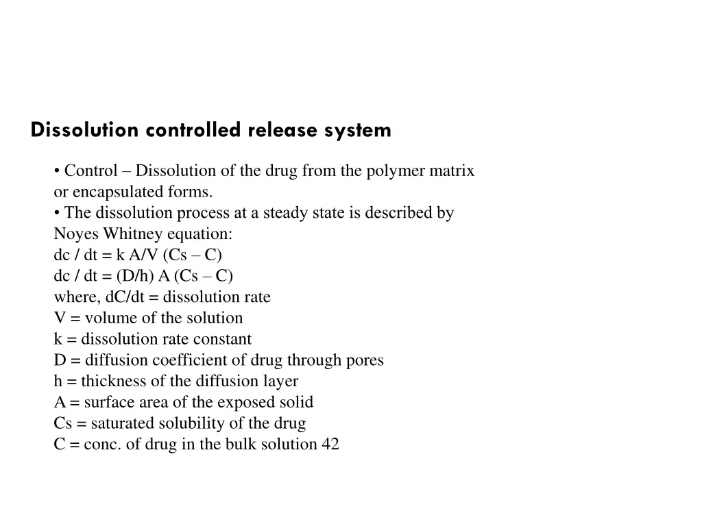 dissolution controlled release system