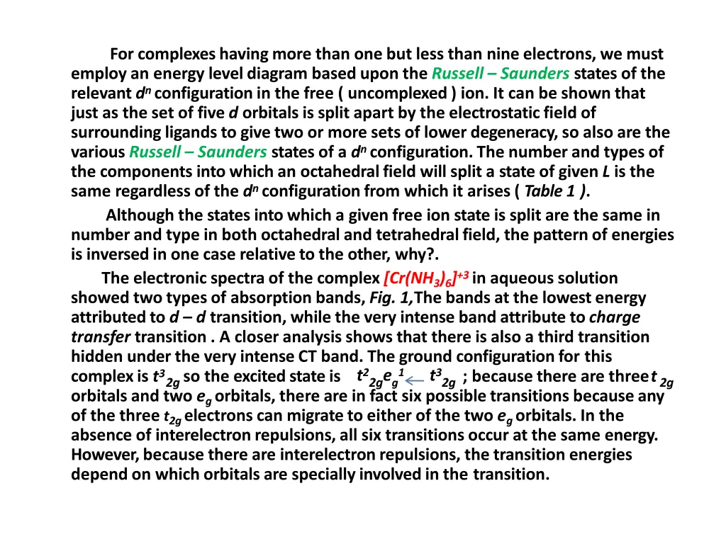 for complexes having more than one but less than