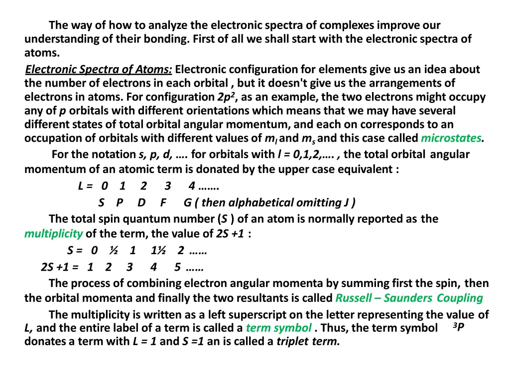 the way of how to analyze the electronic spectra
