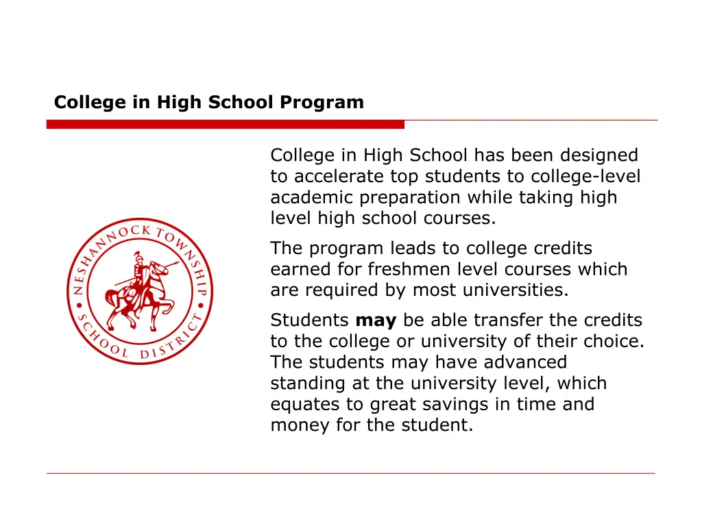 college in high school program