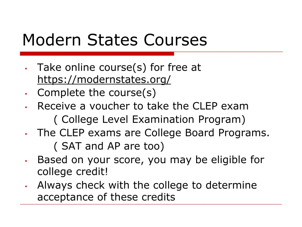 modern states courses