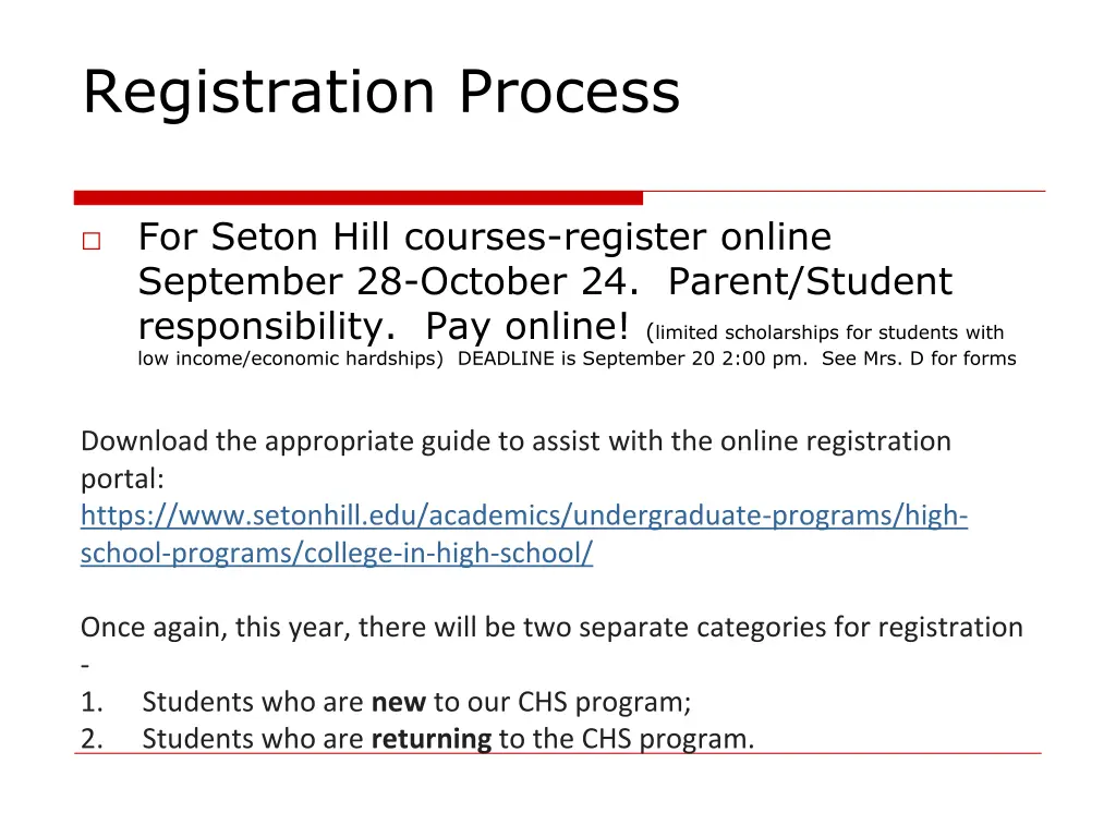 registration process