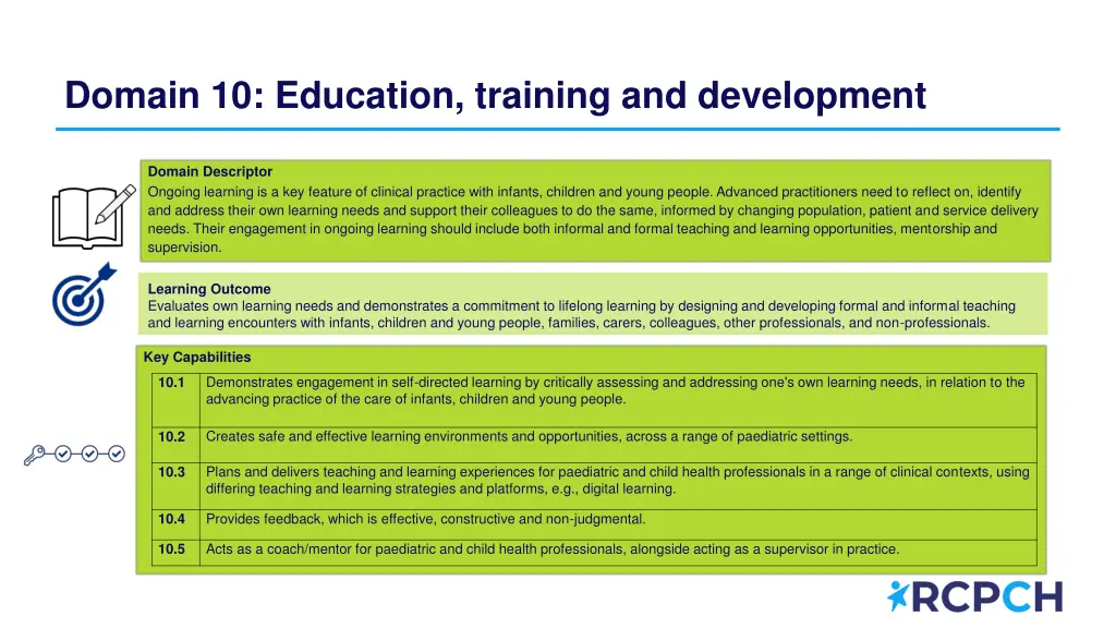 domain 10 education training and development