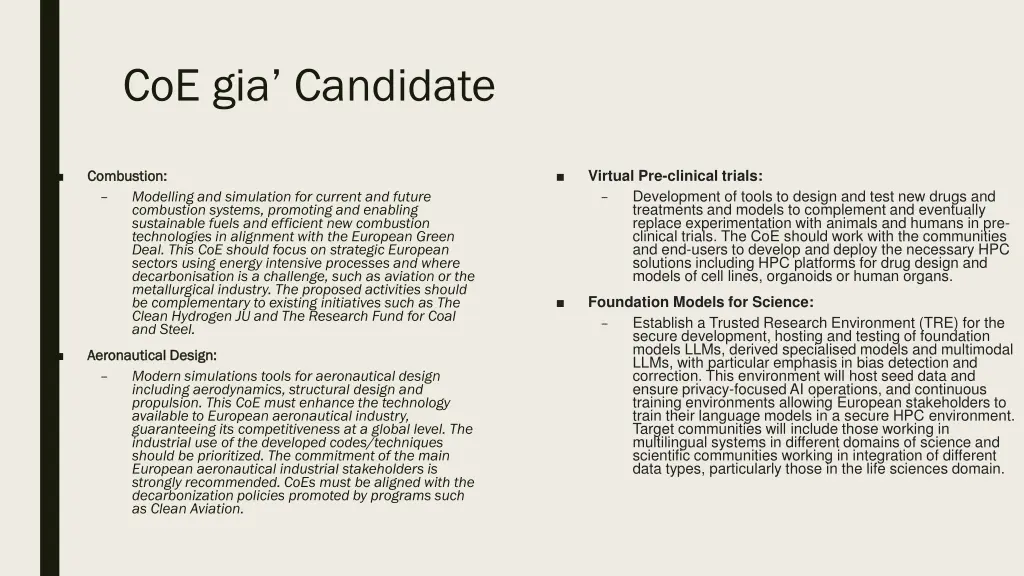 coe gia candidate