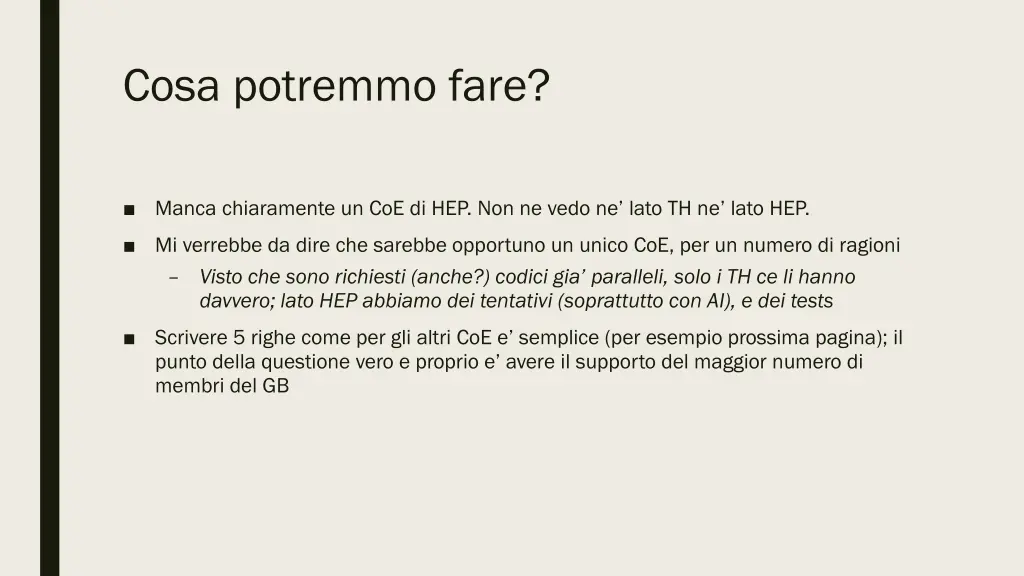 cosa potremmo fare