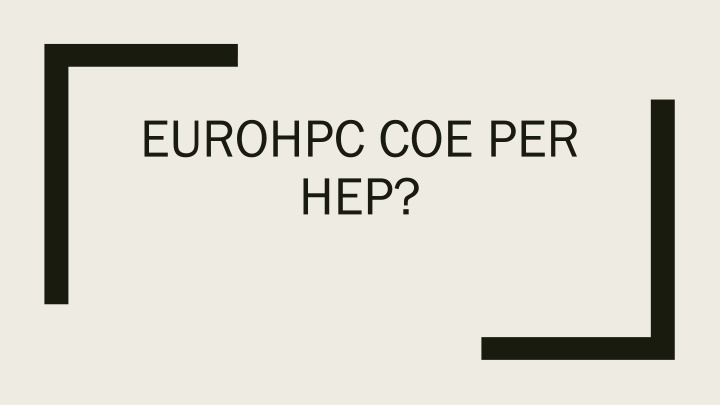 eurohpc coe per hep
