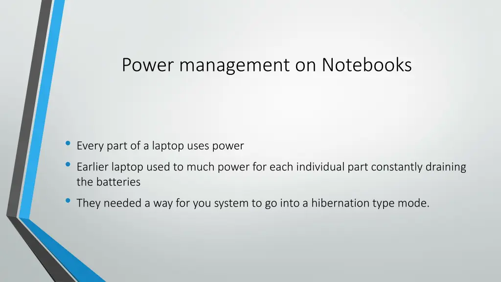 power management on notebooks