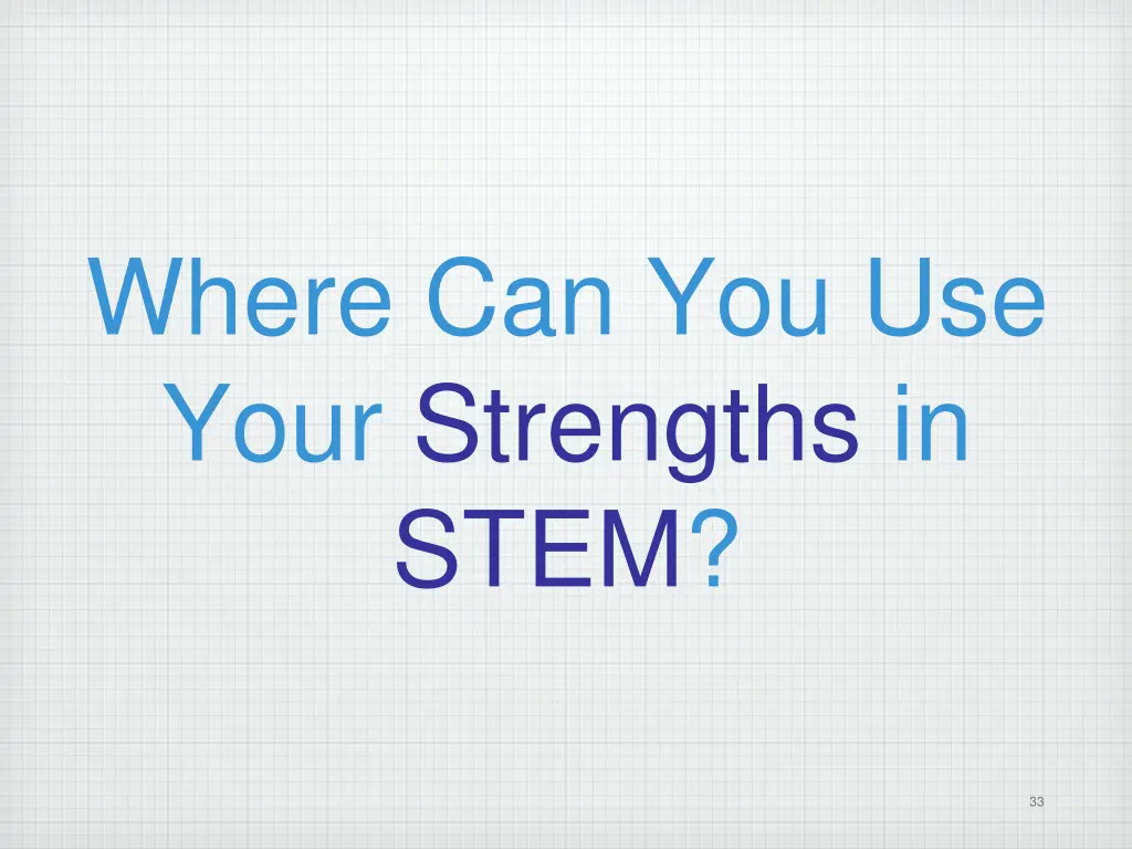 where can you use your strengths in stem