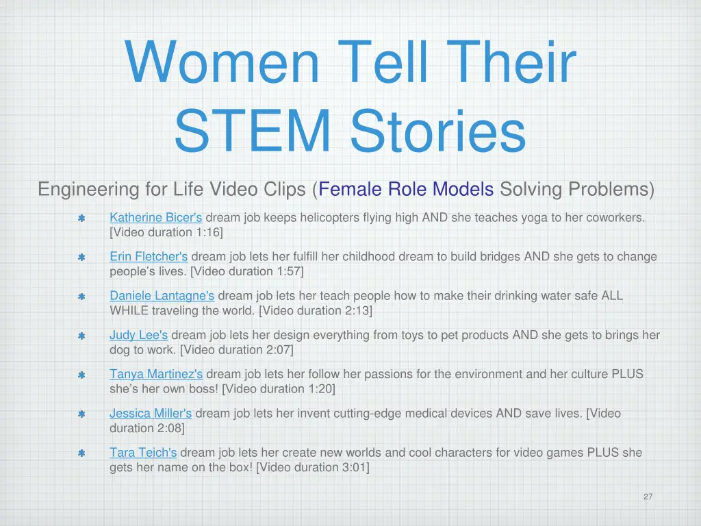 women tell their stem stories