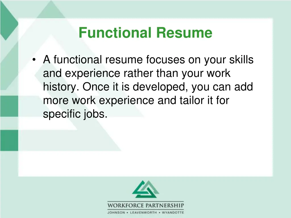 functional resume