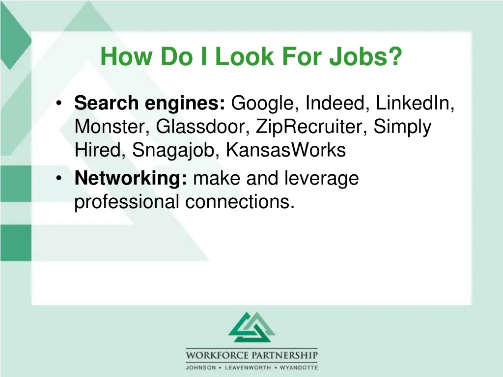 how do i look for jobs