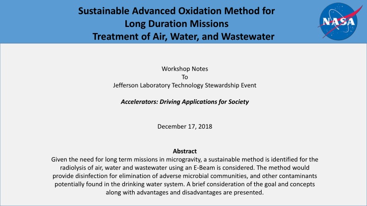 sustainable advanced oxidation method for long