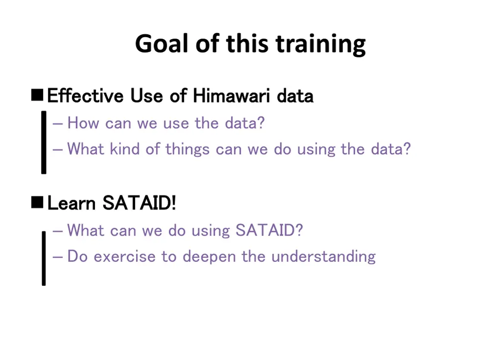 goal of this training