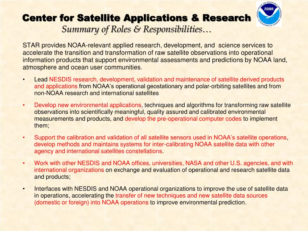 center for satellite applications research center